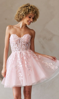 Blush Short Homecoming Dress BZ9024S by Amelia Couture