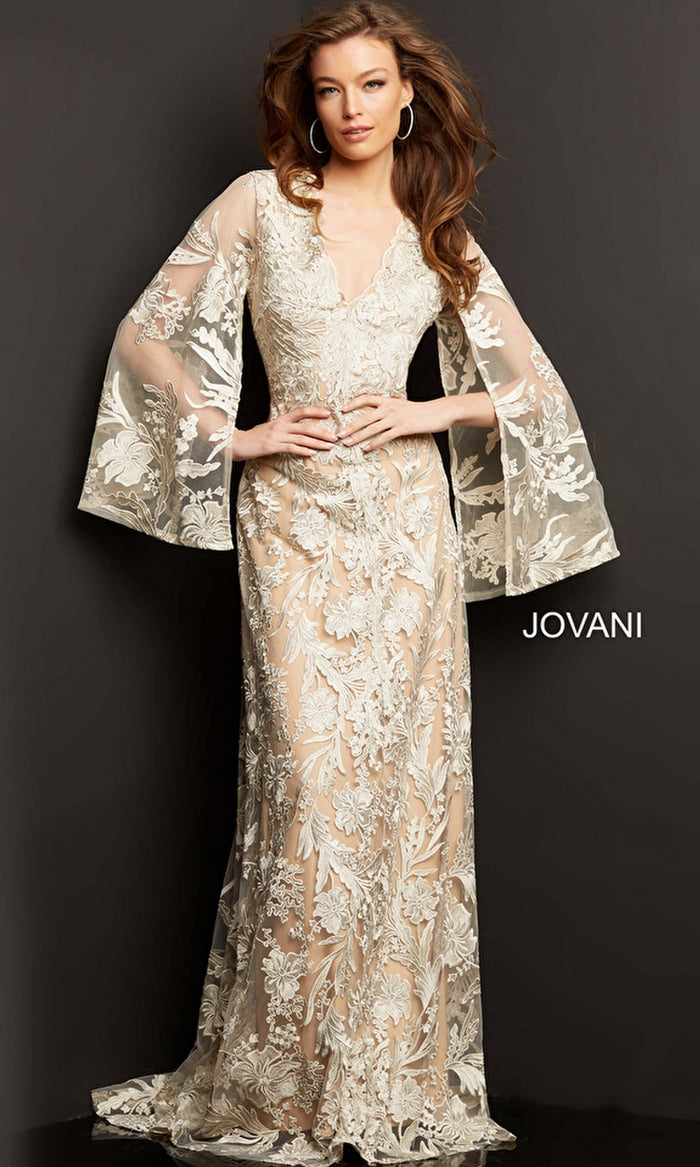 Champagne Formal Long Dress 00752 by Jovani