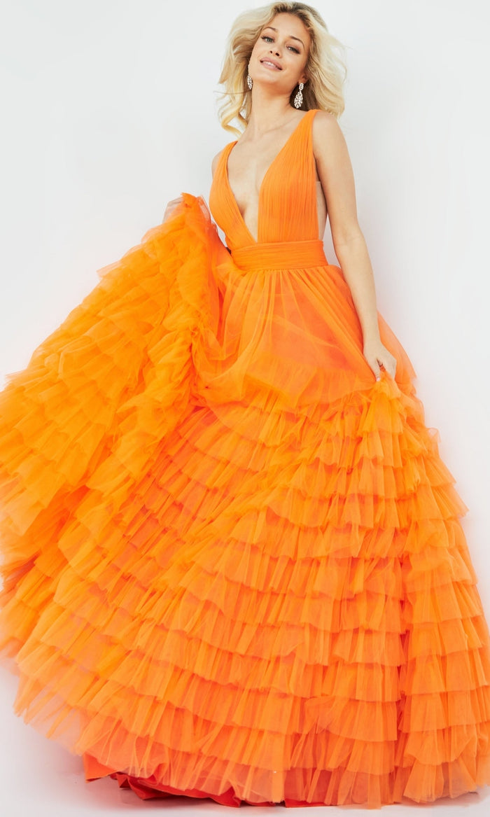 Orange Formal Long Dress 07264 by Jovani