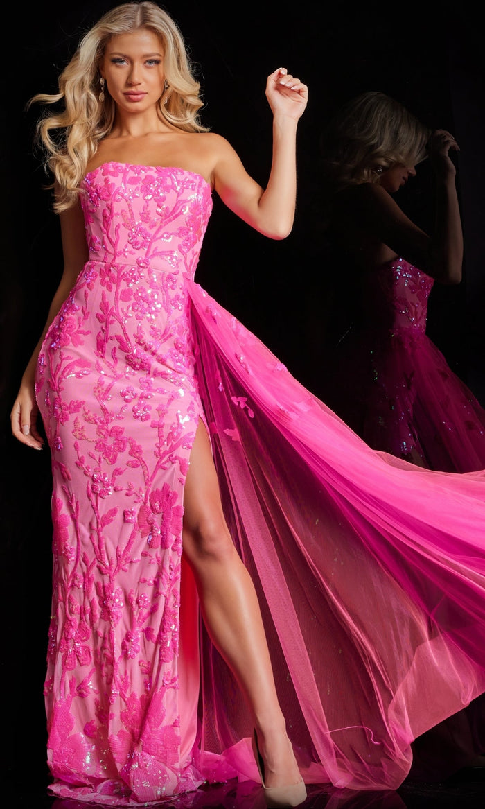 Neon Pink Formal Long Dress 26134 by Jovani