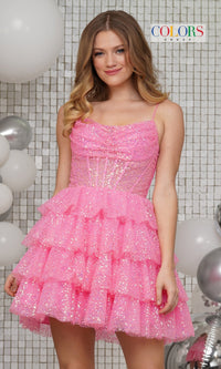 Pink Colors Dress Short Party Dress 3345