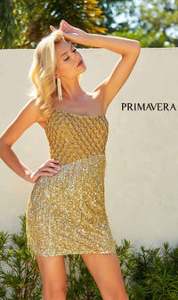 Gold Primavera Short Party Dress 4229