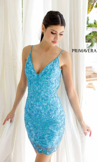 Crystal Blue Primavera Short Party Dress 4230