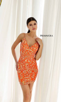 Orange Primavera Short Party Dress 4230