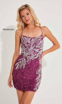 Grape Primavera Short Party Dress 4233