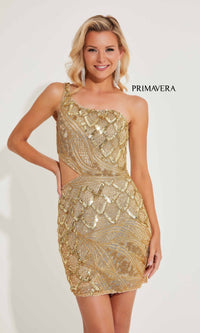 Gold Primavera Short Party Dress 4240
