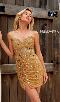 Gold Primavera Short Party Dress 4252