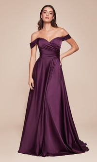 Eggplant Ladivine Long Formal Dress 7493-1
