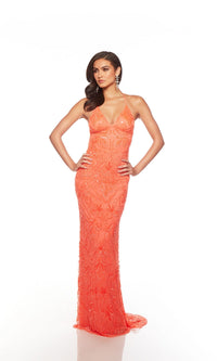 Bright Orange Alyce Long Formal Dress 88007