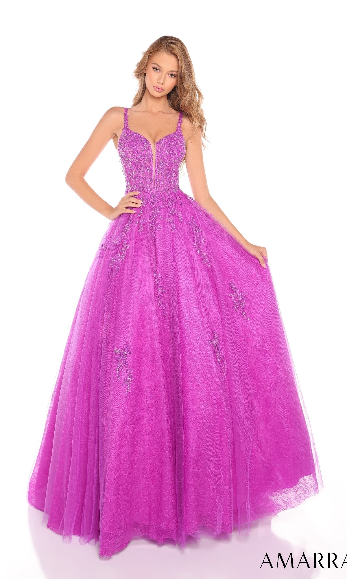 Magenta Amarra Long Formal Dress 88219