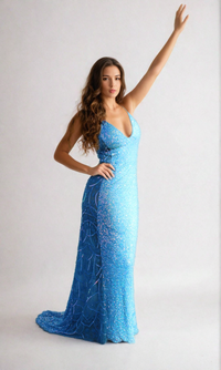 Unicorn Blue Aleta Long Formal Dress 1121