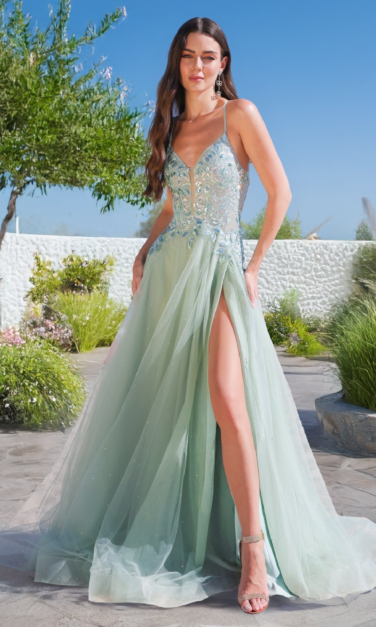Sage Amelia Couture Long Formal Dress tm1028