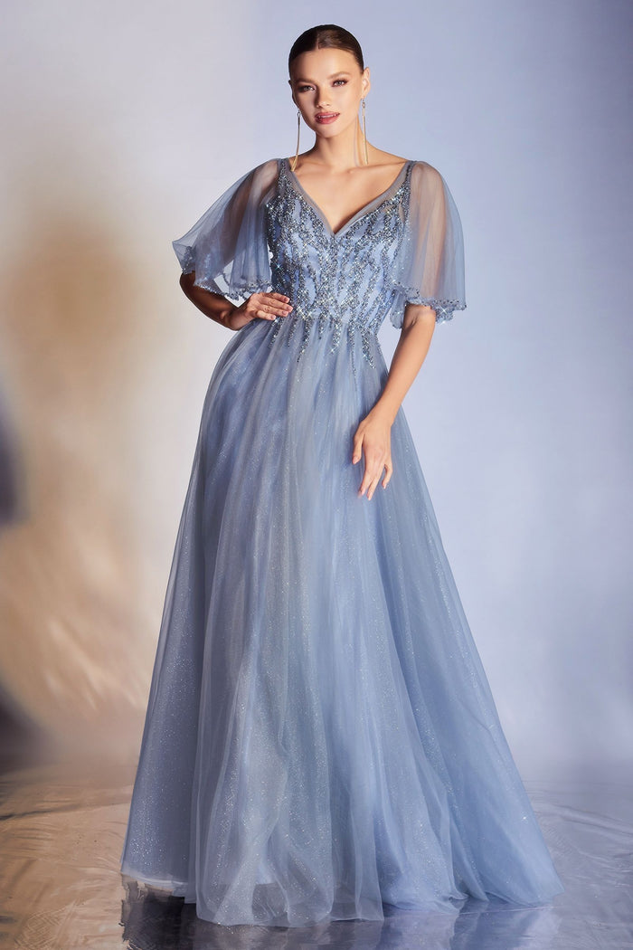 Smoky Blue Formal Long Dress Cd0175 by Ladivine