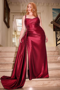 Burgundy Long Plus-Size Formal Dress Cds496C by Ladivine