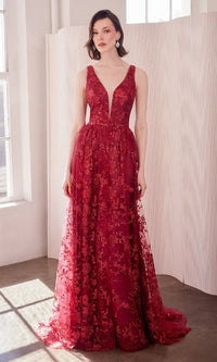 Burgundy Ladivine Long Formal Dress t606