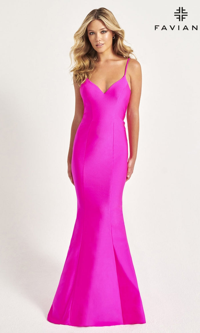 Hot Pink Long Formal Dress 11047 by Faviana