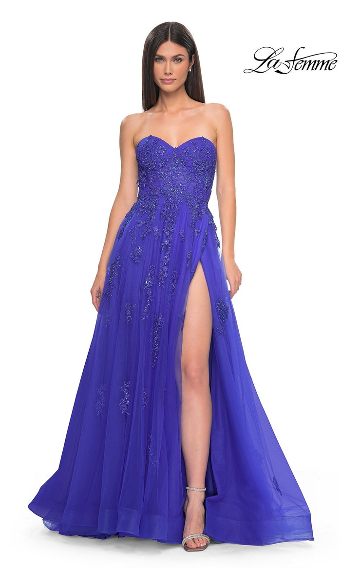 Royal Blue La Femme 32084 Formal Prom Dress