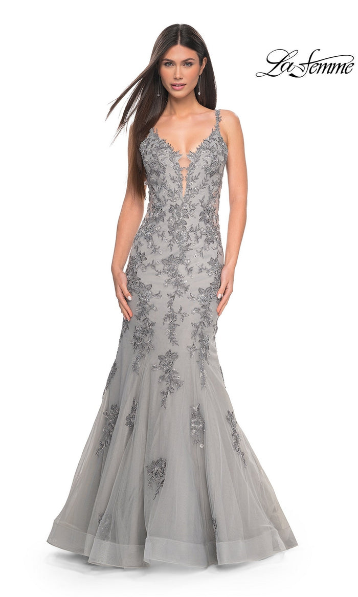 Silver La Femme 32295 Formal Prom Dress