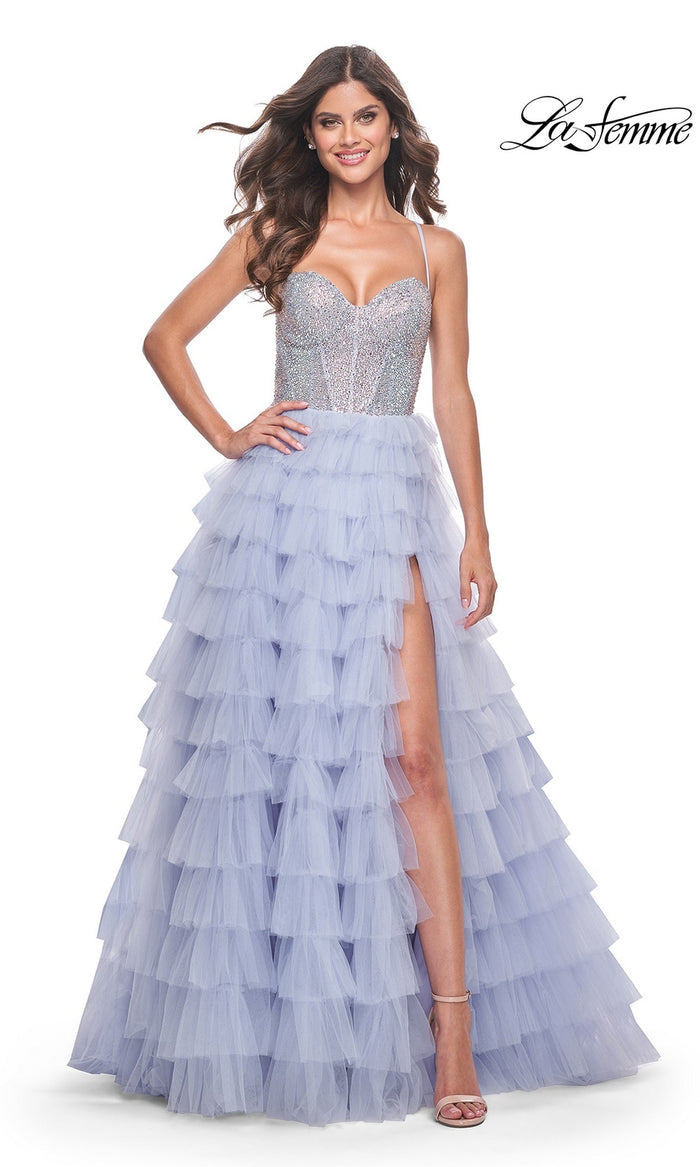 Light Periwinkle La Femme 32335 Formal Prom Dress