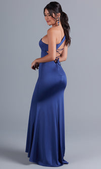 Long Shimmer One-Shoulder Prom Dress