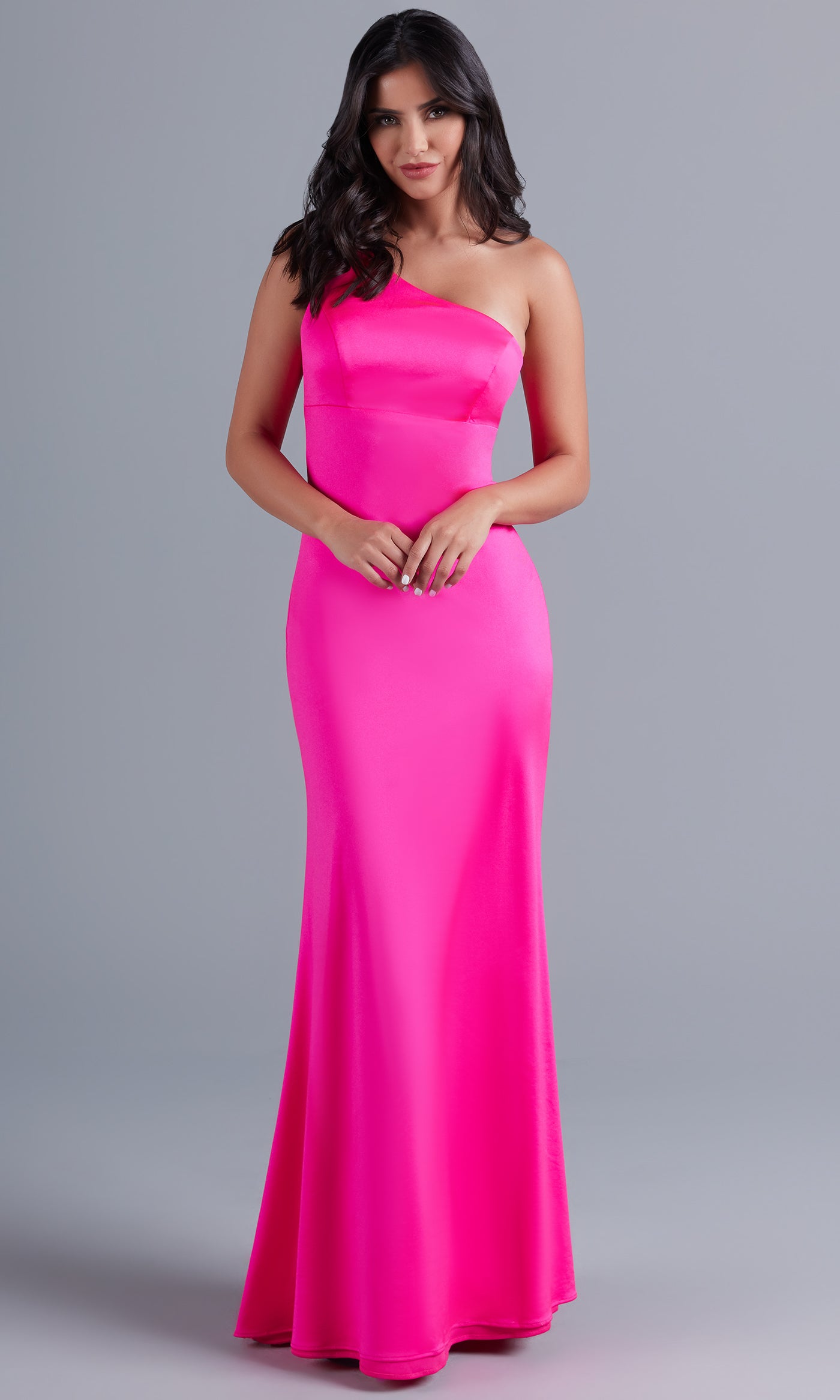 Long Shimmer One-Shoulder Prom Dress