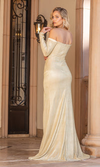 Long Sleeve Off-the-Shoulder Long Formal Dress