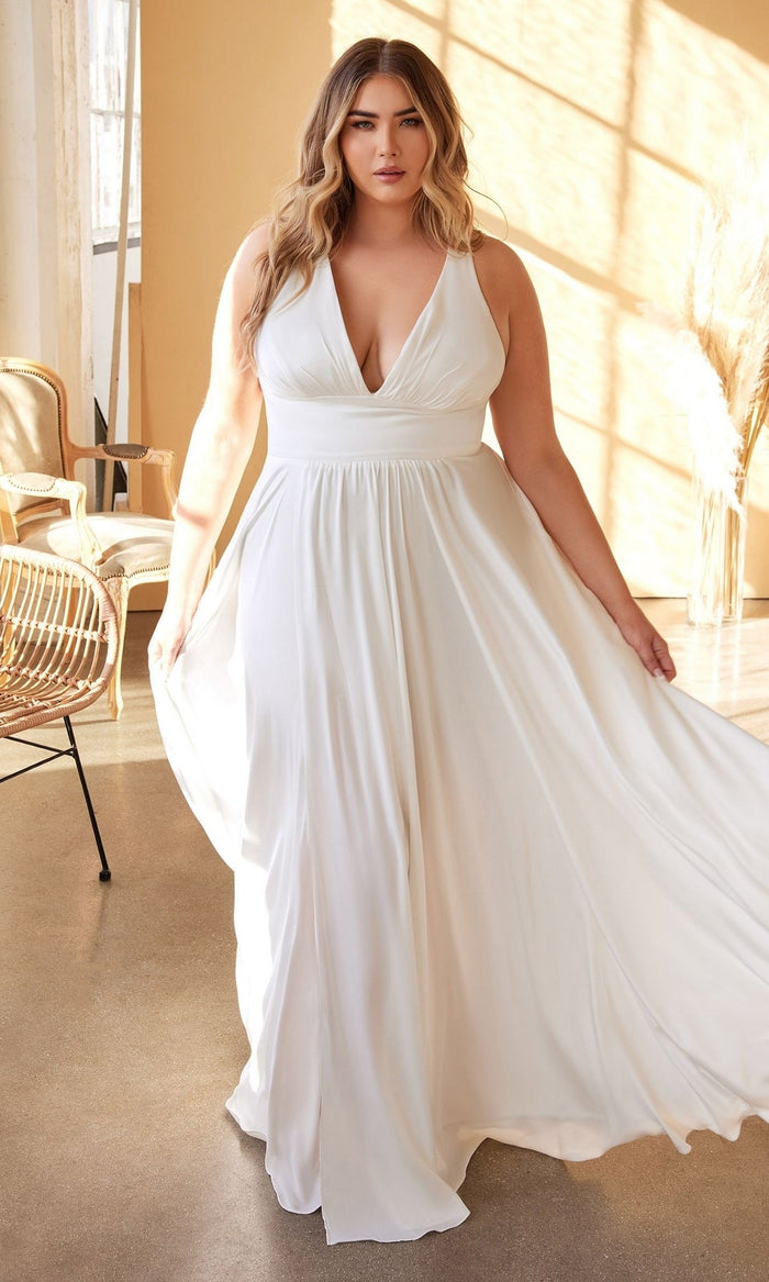 Off White Formal Long Dress 7469WW By Ladivine