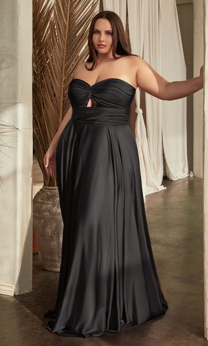 Black Formal Long Plus-Size Dress 7496C By Ladivine