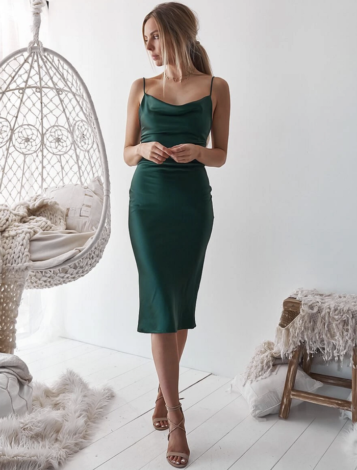 Emerald Aspen by Velvi Knee Length Cocktail Dress
