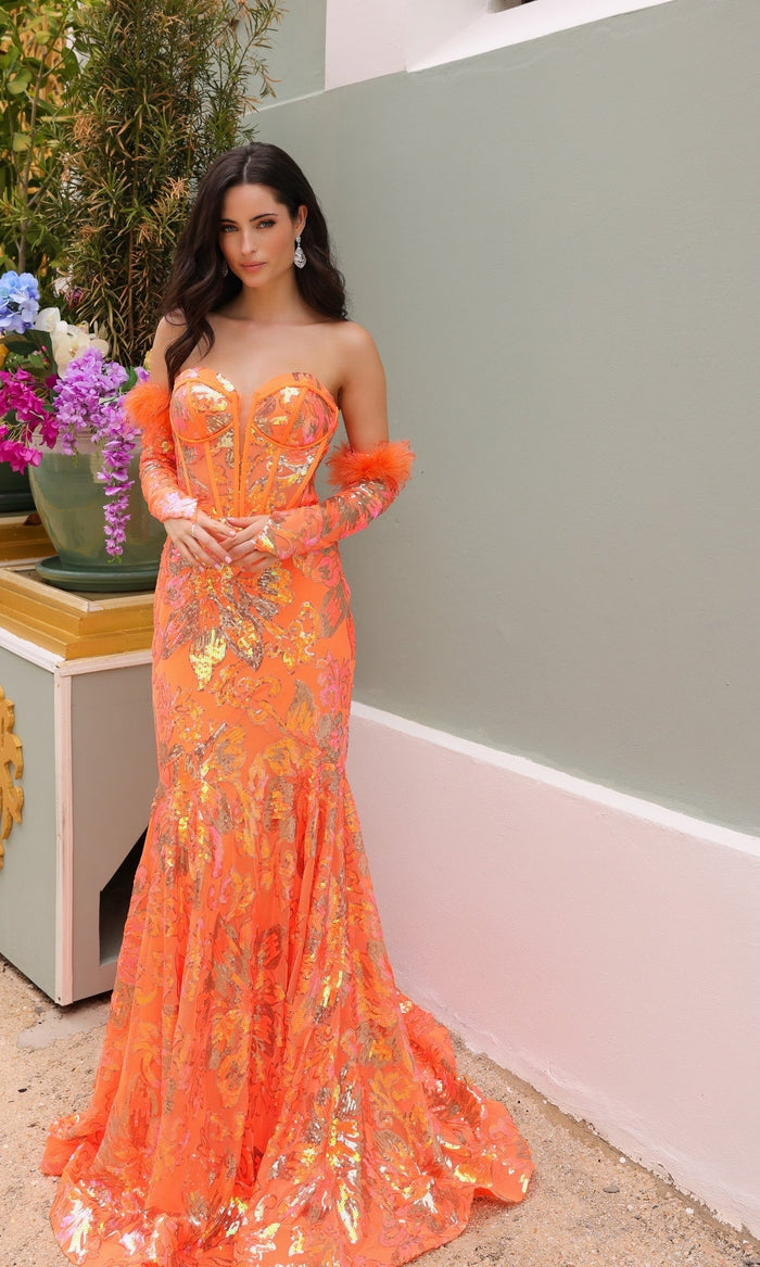 Orange Formal Long Dress D1269 By Nox Anabel