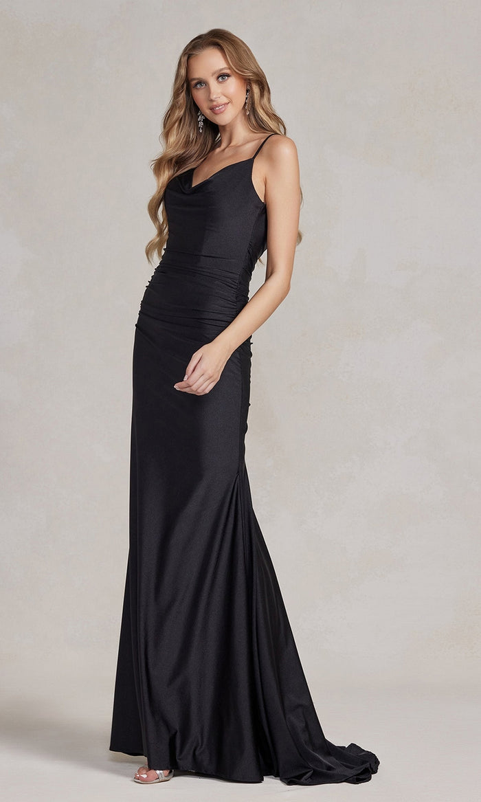 Black Affordable Simple Long Formal Dress K490