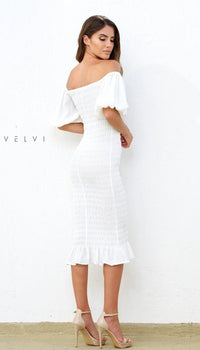  Skyla by Velvi Midi Wedding Guest Dress