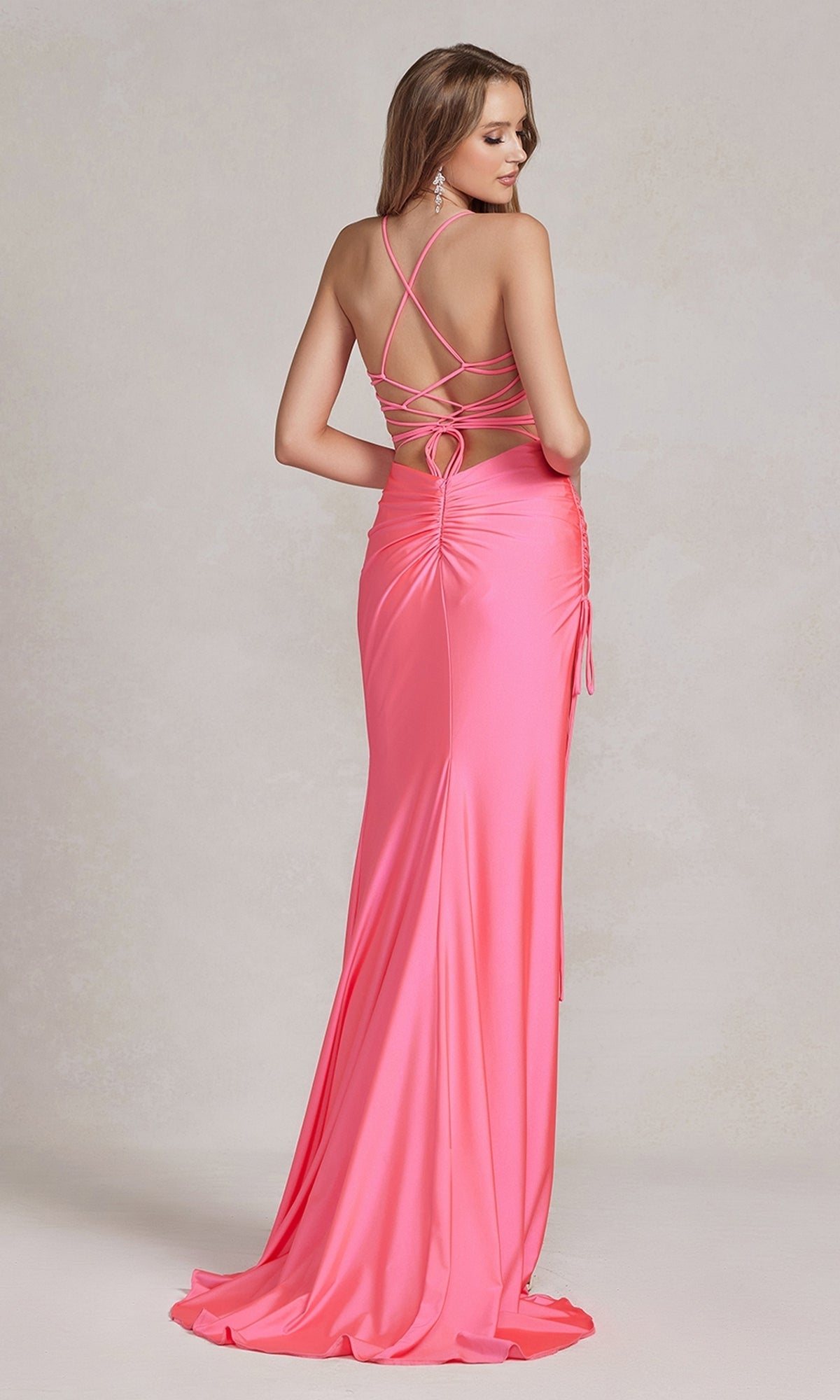  Long Prom Dress with Tied Side