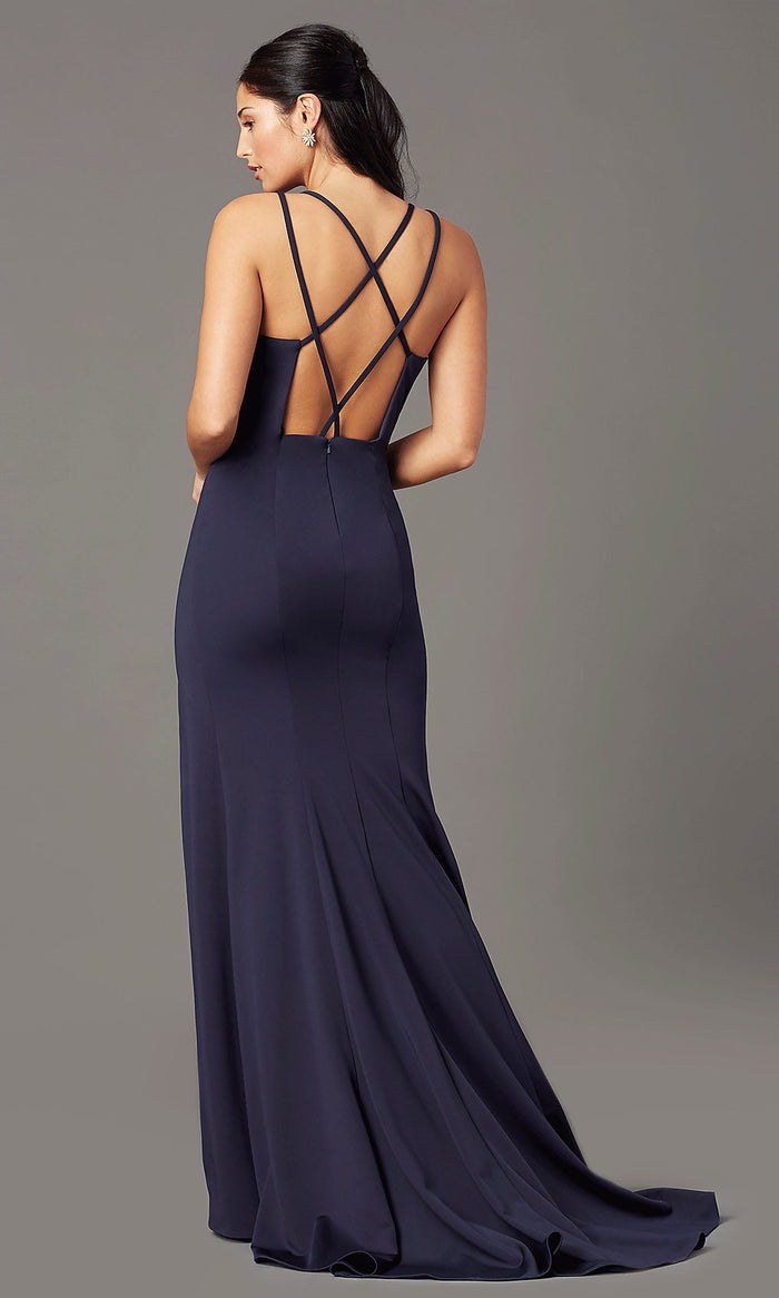  PromGirl Long Simple Prom Dress with Open Back