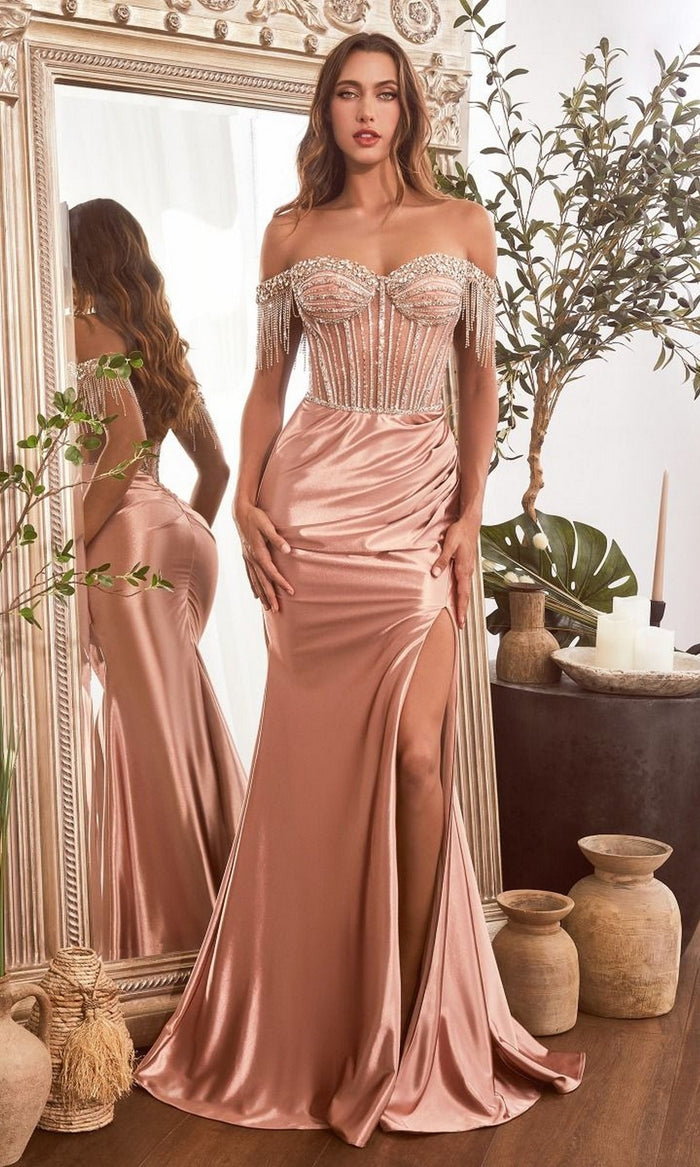 Rose Gold Formal Long Dress CD821 By Ladivine