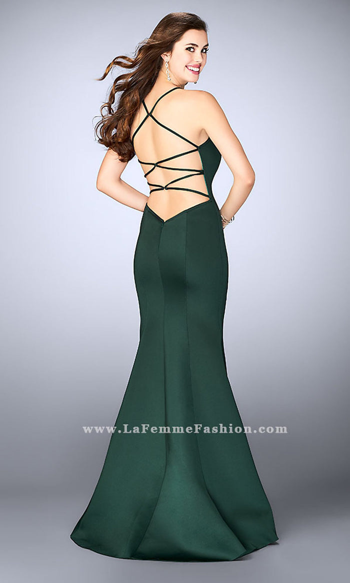  La Femme Open Back Long Prom Dress