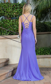  Long Mermaid Prom Dress with Corset Back