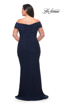  Off-Shoulder La Femme Plus-Size Long Prom Dress