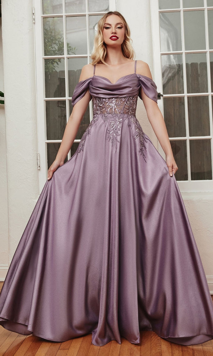 English Violet Long Formal Dress OC012 by Ladivine