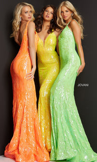 Jovani Long Sexy Sequin Mermaid Formal Prom Dress