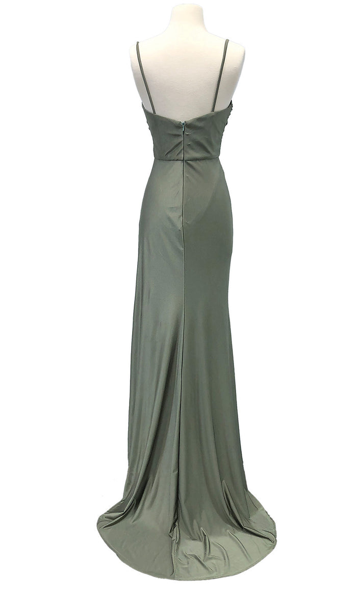  Simple Long Prom Dress with High Side Slit