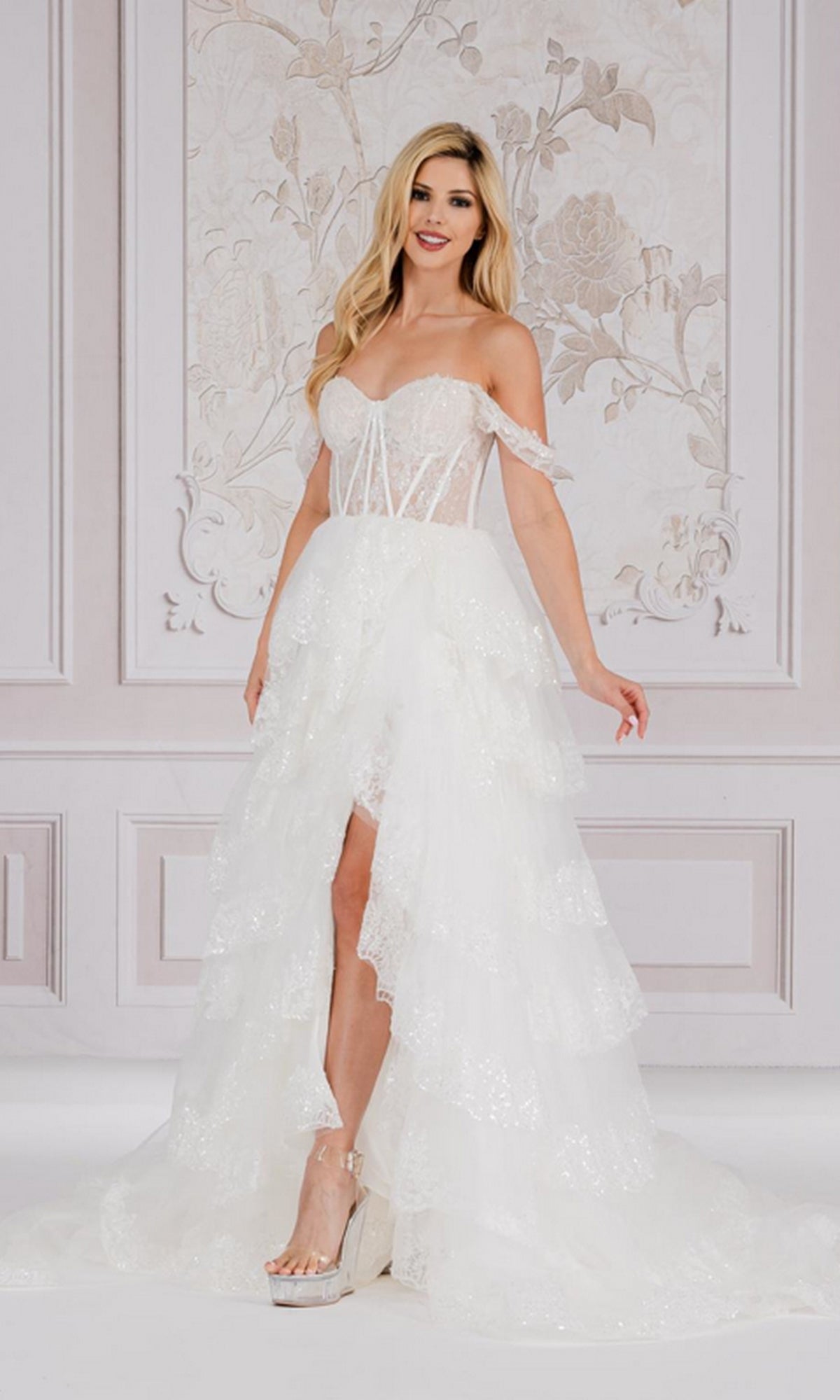 White Amelia Couture Long Prom Dress TM1012