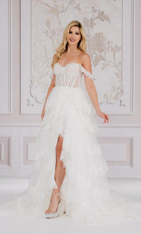 White Amelia Couture Long Prom Dress TM1012