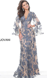 Navy/Nude Formal Long Dress 00752 by Jovani