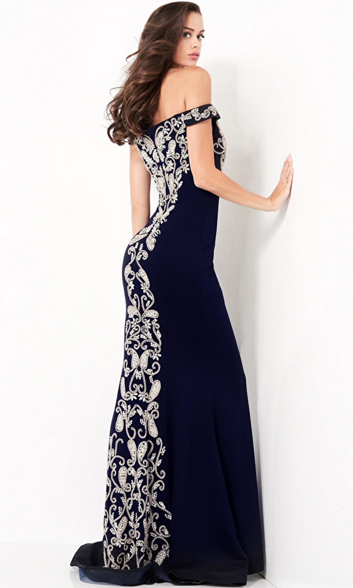Jovani 02576 Long Prom Dress Navy / 0 Jovani 02576 Long Prom Dress Navy / 0