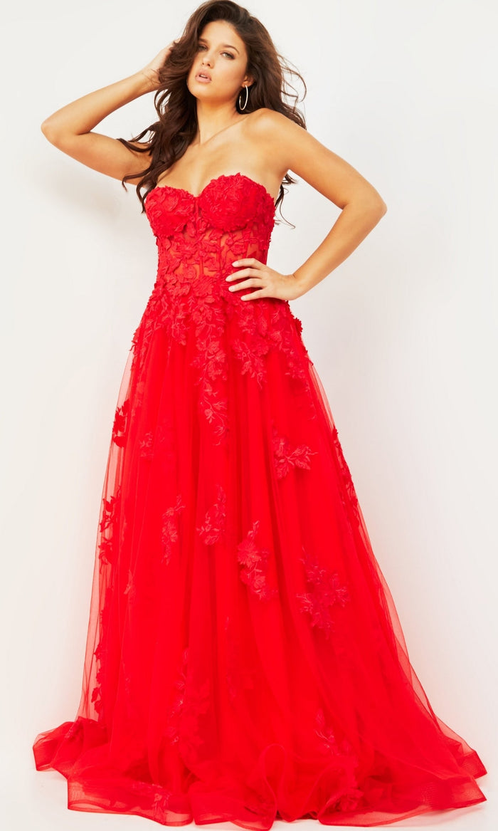 Red Formal Long Dress 07901 by Jovani