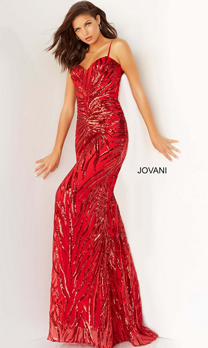 Red Formal Long Dress 08481 by Jovani