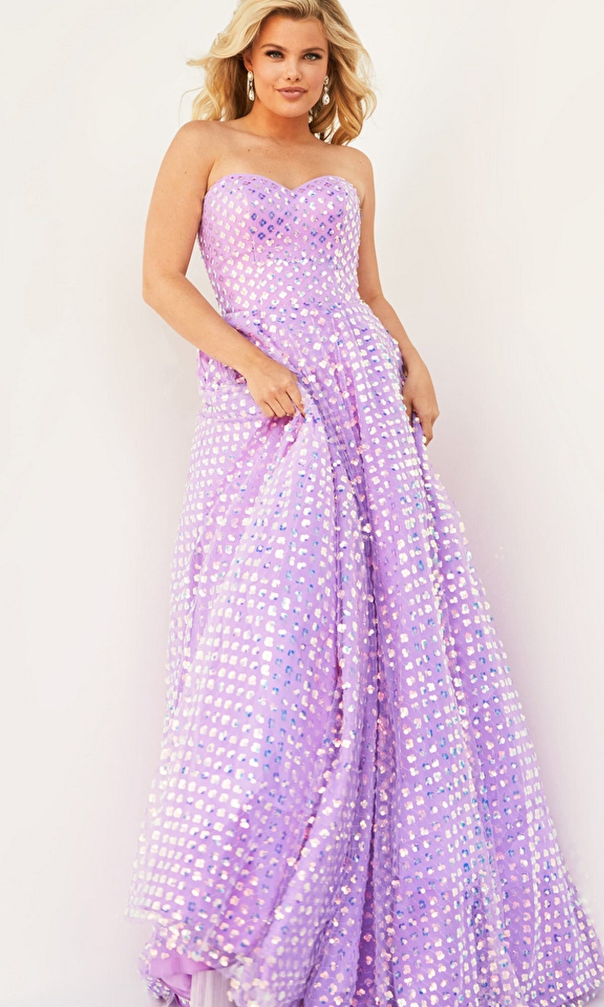 Jovani 08605b Long Plus-Size Formal Dress Lilac / 18 Jovani 08605b Long Plus-Size Formal Dress Lilac / 18