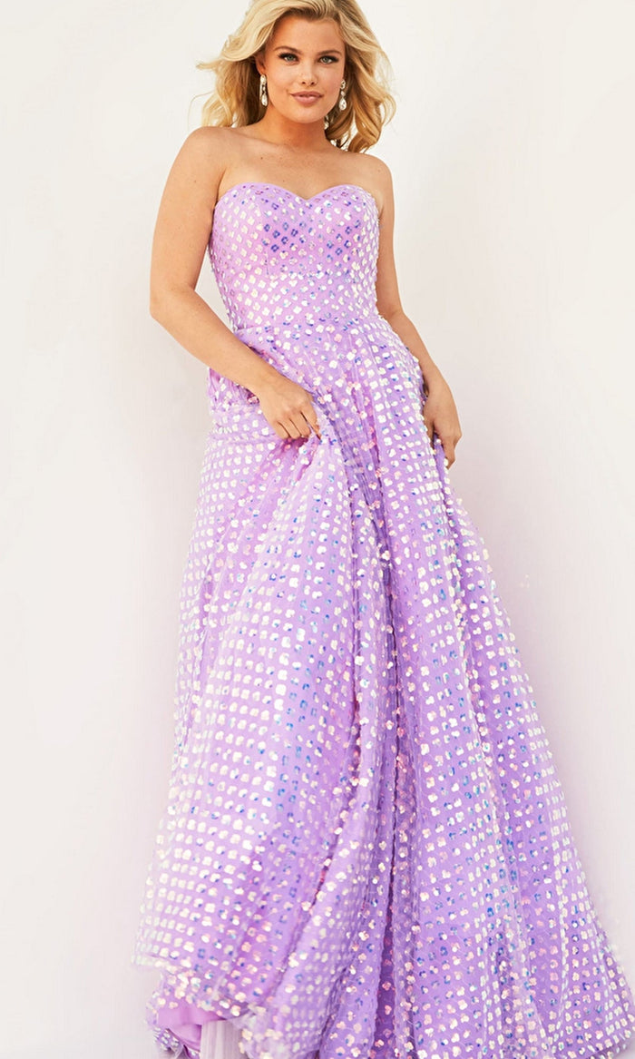 Lilac Long Plus-Size Formal Dress 08605b by Jovani