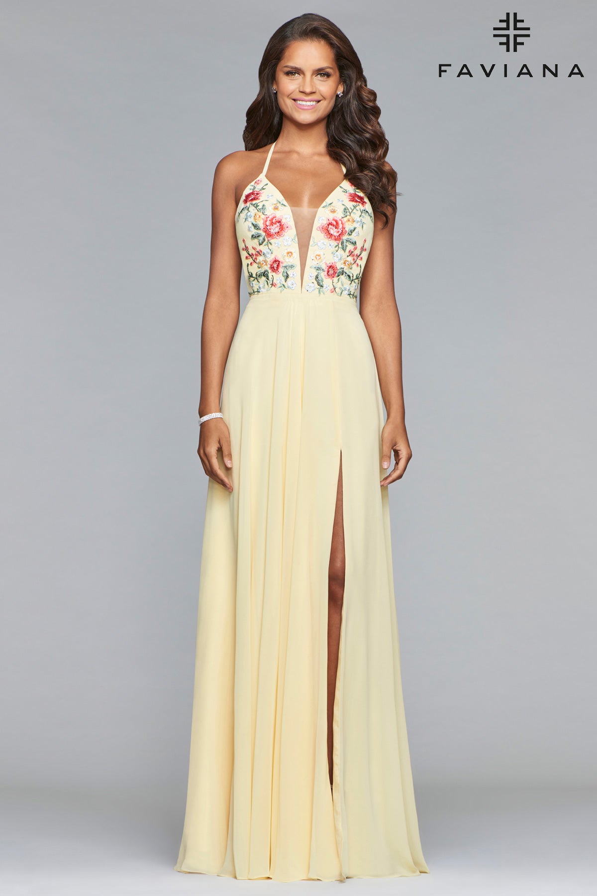 white christmas dresses Faviana Embroidered-Bodice Long Chiffon Prom Dress white christmas dresses Faviana Embroidered-Bodice Long Chiffon Prom Dress
